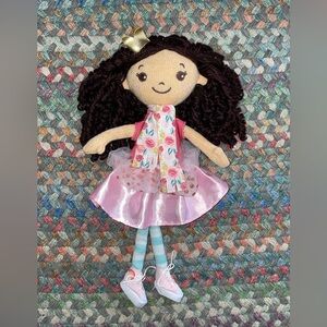 Sunny Days Hopscotch Lane Doll Plush Toy Brown Curly Hair With Crown